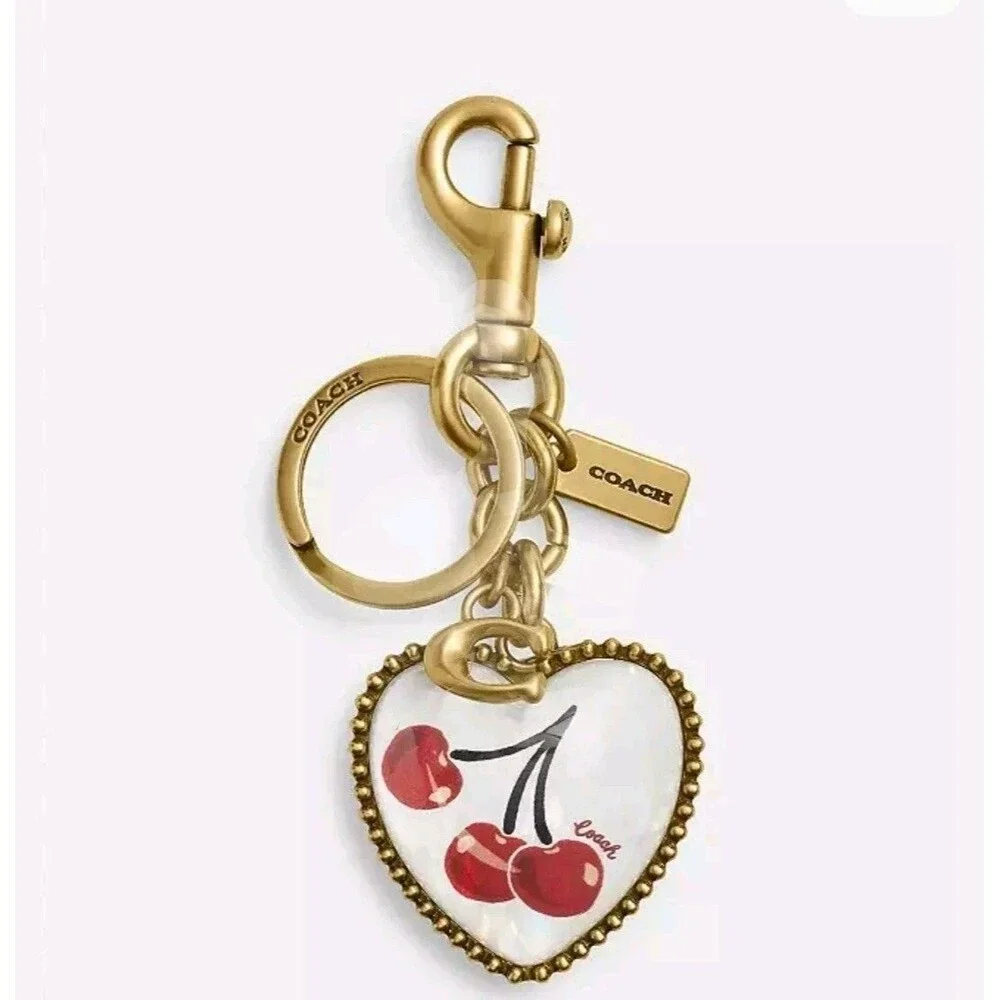 Coach Heart Cherry Cherries Bag Charm - NWT